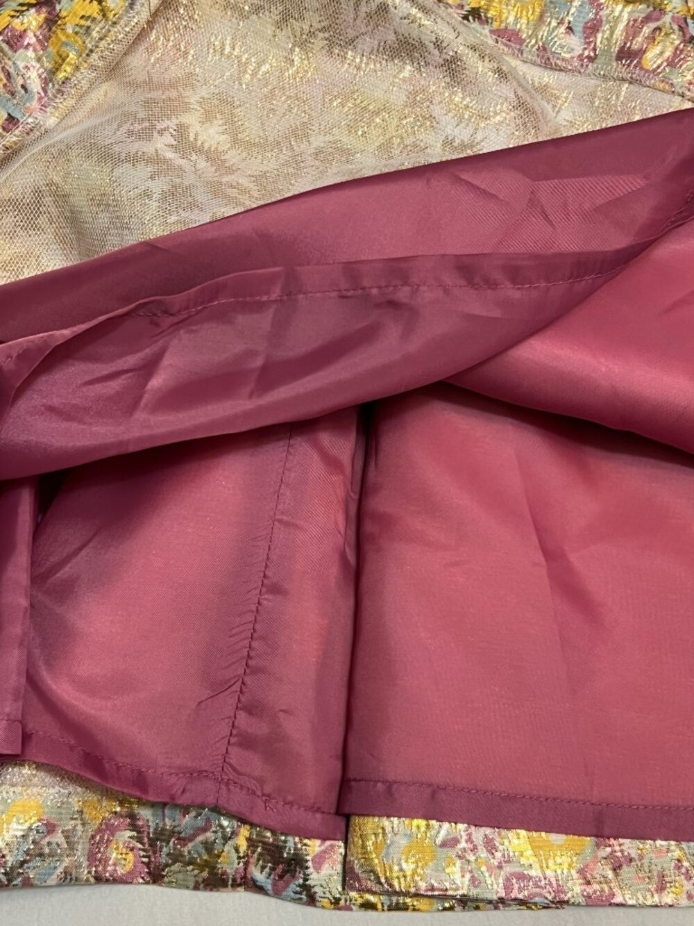 Zac Posen Target Metallic Brocade Cocktail Dress Size 20W Gold Pink Party Plus - Picture 11 of 11
